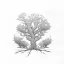 Oak tree tattoo design idea