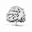 Oak tree tattoo design idea