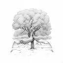 Oak tree tattoo design idea