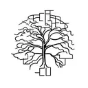 Oak tree with text on the routes tattoo design idea
