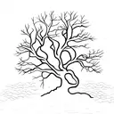 Oak tree with text on the routes tattoo design idea
