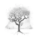 Oak tree with text on the routes tattoo design idea