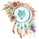 dream catcher with a tree of life wolf sunflower evil eye heart galaxy tattoo design idea