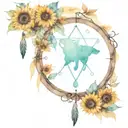 dream catcher with a tree of life wolf sunflower evil eye heart galaxy tattoo design idea