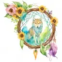 dream catcher with a tree of life wolf sunflower evil eye heart galaxy tattoo design idea