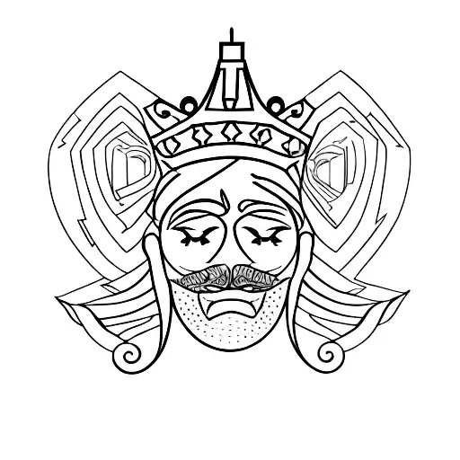 names Katja and Aleksej in heart with king and queen crowns tattoo design idea