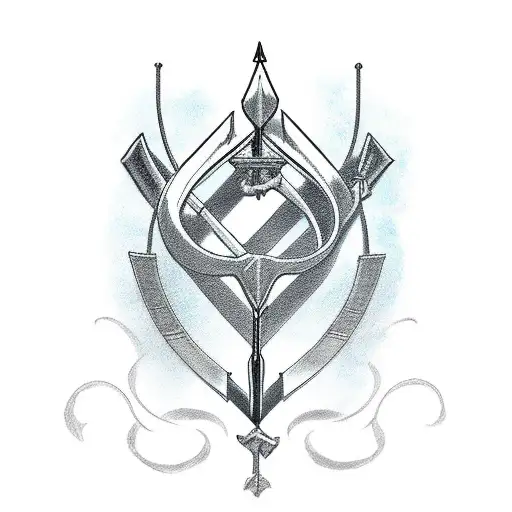 bow and arrow  tattoo design idea
