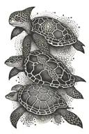 manta ray and turtle tattoo design idea