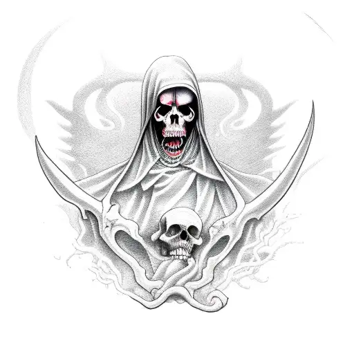 crying Grim Reaper tattoo design idea