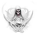 crying Grim Reaper tattoo design idea