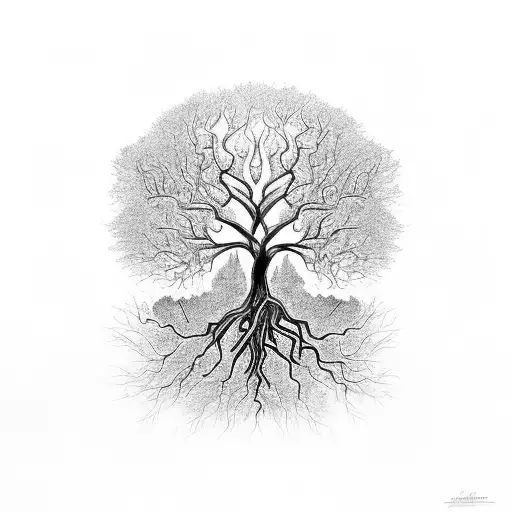 tree of death and life  tattoo design idea