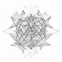 A geometric representation of the Fibonacci sequence intertwined with Greek mythology figures tattoo design idea