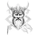 A dotwork tattoo design inspired by the Norse god Odin tattoo design idea