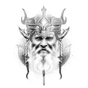 A dotwork tattoo design inspired by the Norse god Odin tattoo design idea