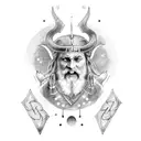 A dotwork tattoo design inspired by the Norse god Odin tattoo design idea