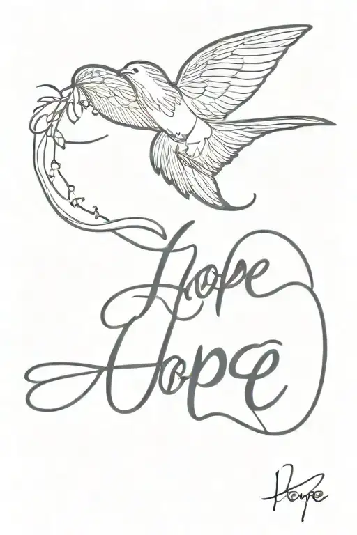 hope written tattoo design idea