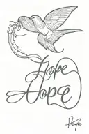 hope written tattoo design idea