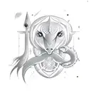 A sketch-style animation of the client's zodiac sign interacting with their favorite animal tattoo design idea