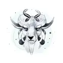 A sketch-style animation of the client's zodiac sign interacting with their favorite animal tattoo design idea