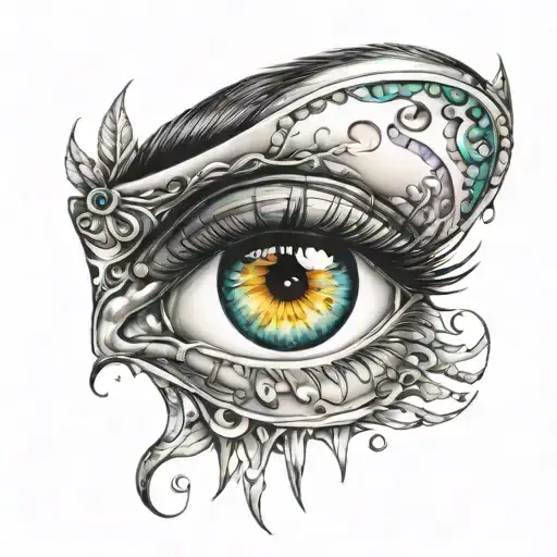 shiny eye tattoo design idea