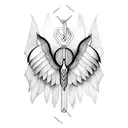 gym pose with wings tattoo design idea