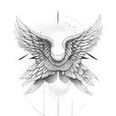 gym pose with wings tattoo design idea