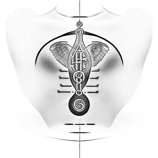 Sign "Truly Humble Under God" on chest or a bit below.  The tattoo needs to be semicircular. It is very important to hig tattoo design idea