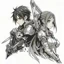 sword art online kirito x asuna tattoo design idea