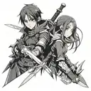 sword art online kirito x asuna tattoo design idea