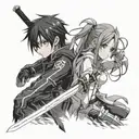 sword art online kirito x asuna tattoo design idea