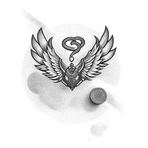 A stack of cash with wings flying towards a vault tattoo design idea