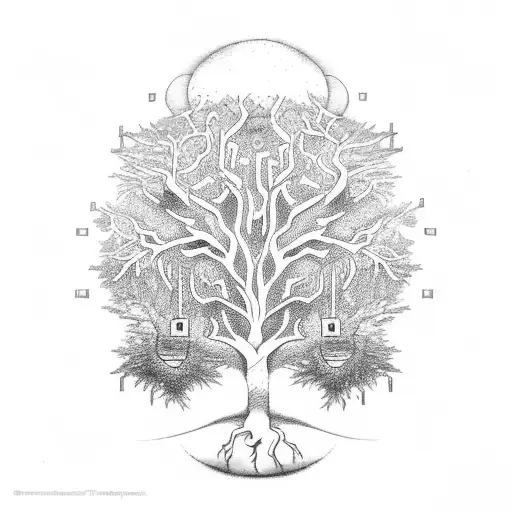 Tree of Life being poisoned by humanity tattoo design idea