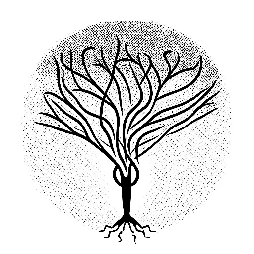 Tree of Life being poisoned by humanity tattoo design idea