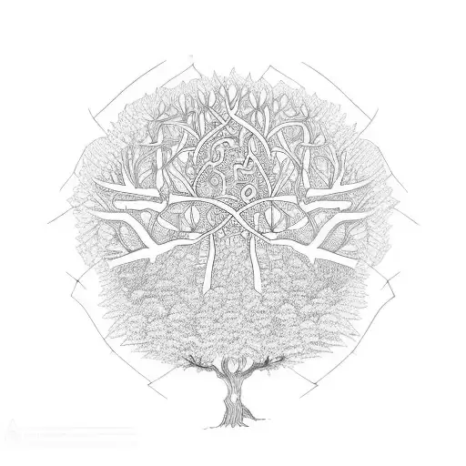 Tree of Life being poisoned by humanity tattoo design idea