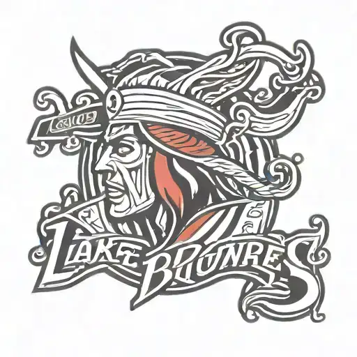 lake George New York and Atlanta Braves logo tattoo design idea