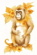 Silverback monkey, in an indigenous environment and costume.  tattoo design idea