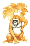 Silverback monkey, in an indigenous environment and costume.  tattoo design idea