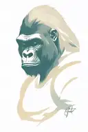 angry Silverback gorilla, with indigenous costume tattoo design idea