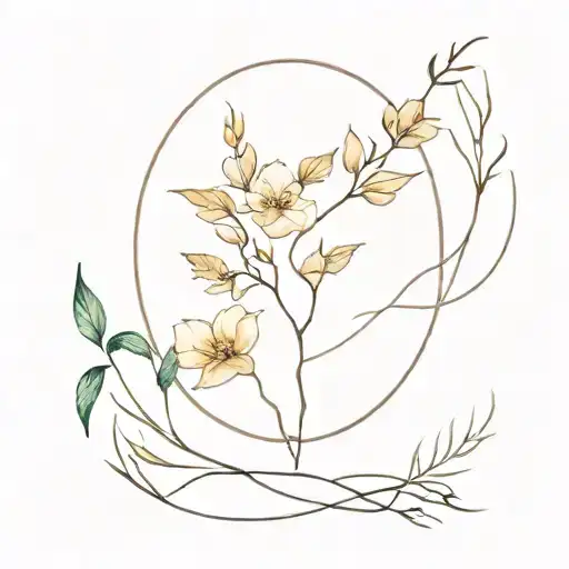 watercolour fine line tattoo tattoo design idea