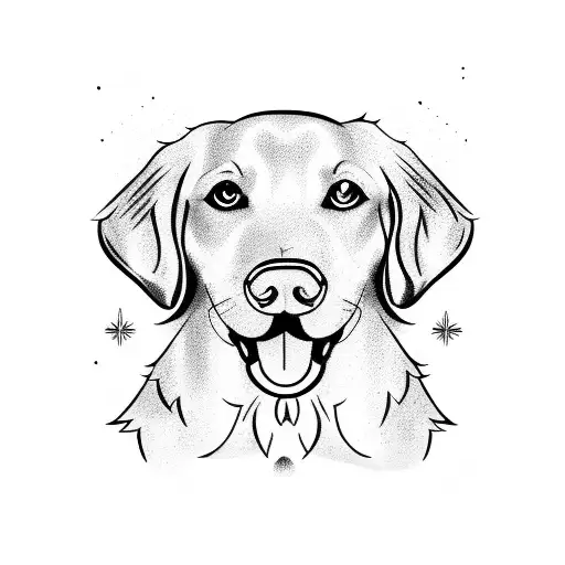 golden retriever tattoo on side of the neck tattoo design idea