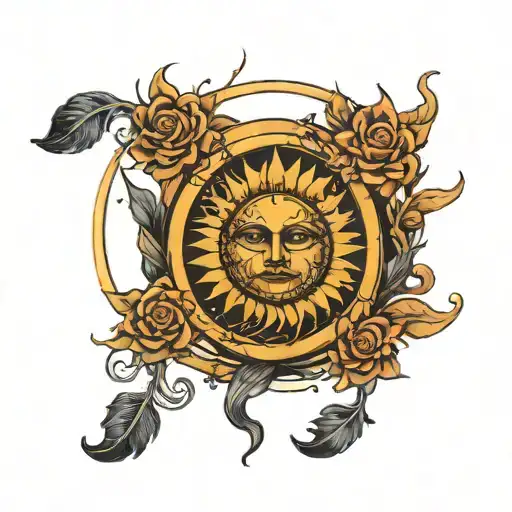 helios sun tattoo design idea