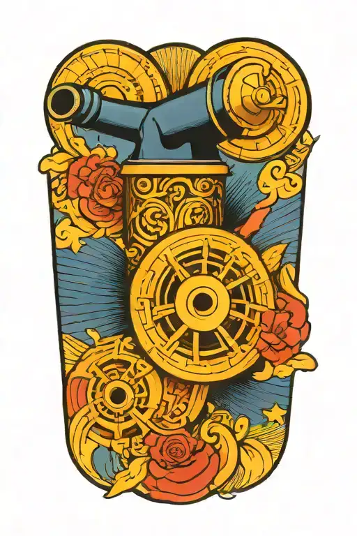 crossed cannon tattoo design idea