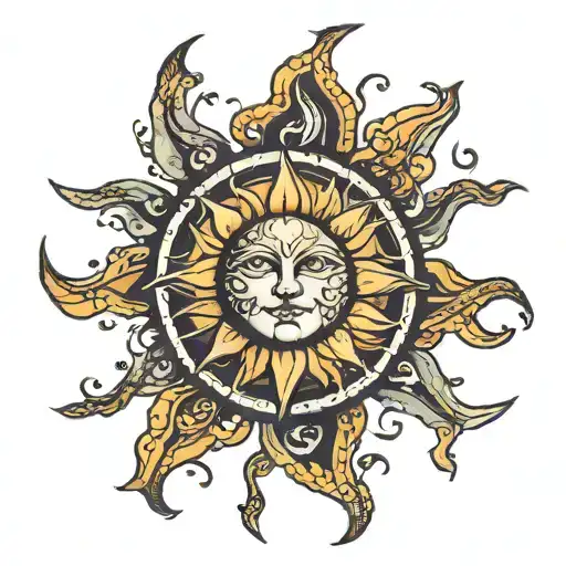 helios sun tattoo design idea