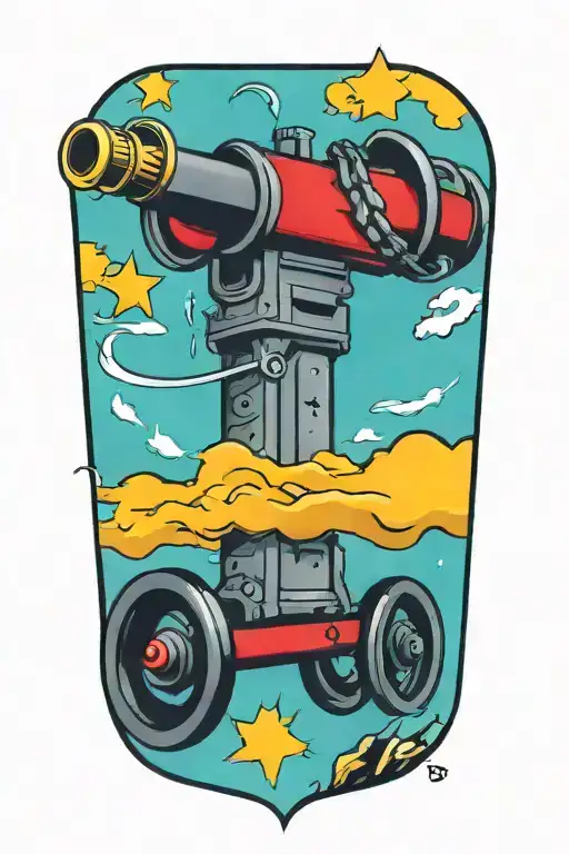 artillery cross cannon tattoo design idea