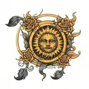 helios sun tattoo design idea