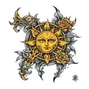 helios sun tattoo design idea
