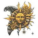 helios sun tattoo design idea
