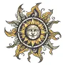 helios sun tattoo design idea