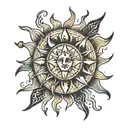 helios sun tattoo design idea