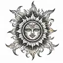 helios sun tattoo design idea
